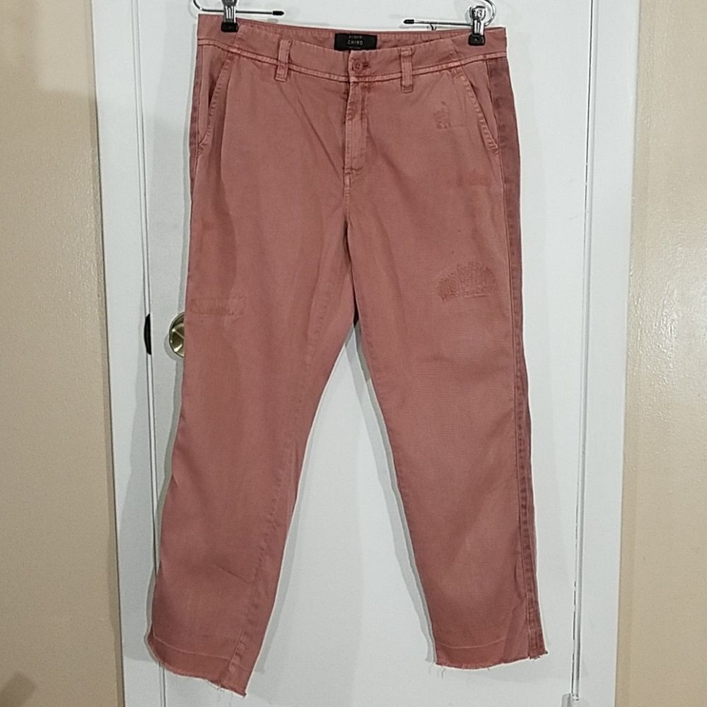 J.Crew salmon pink chino distressed pants